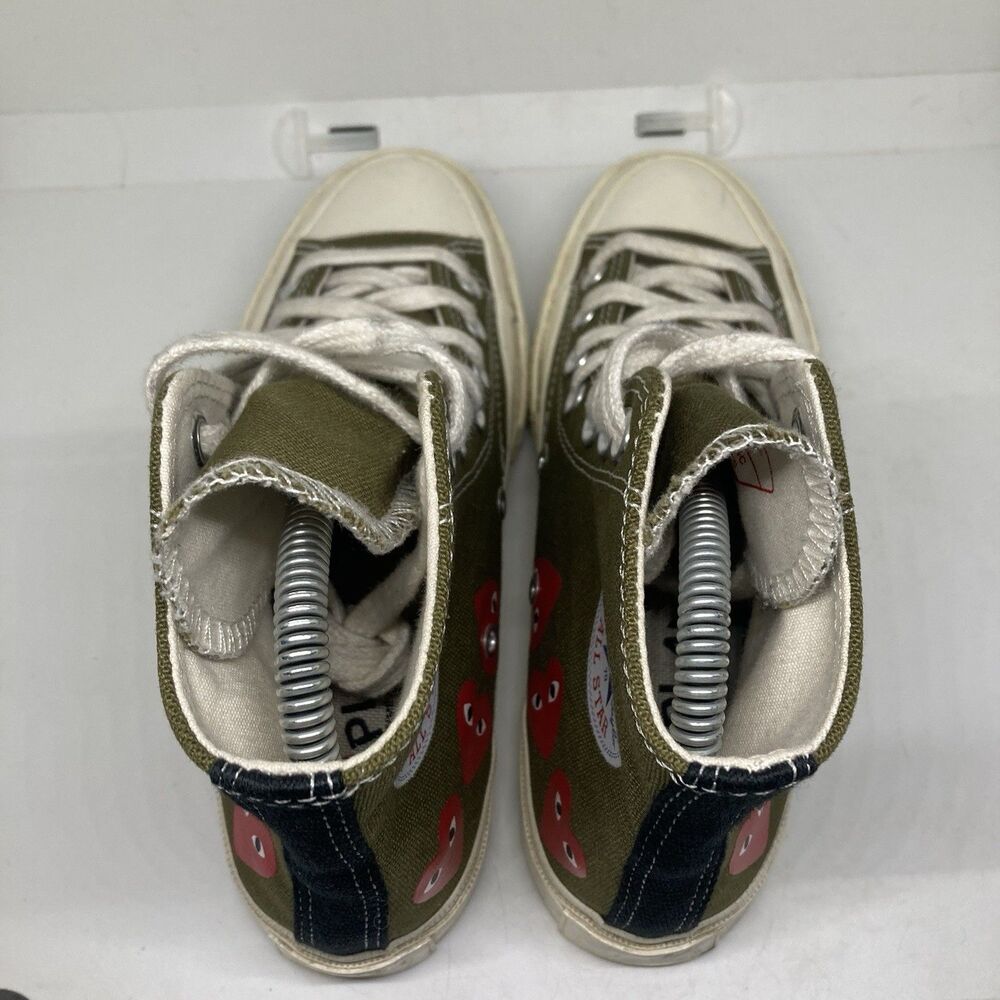 Converse Comme des GarconsWomens 5 PLAY Chuck Taylor High Top Olive Hearts - Picture 5 of 10